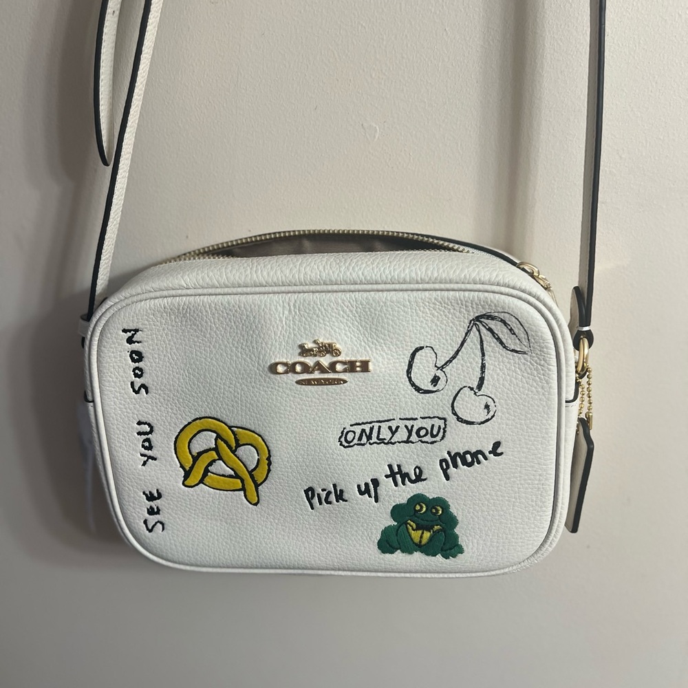 Coach White Crossbody Bag with Graphic Accents NWT